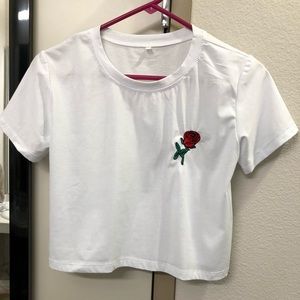 cropped rose tee